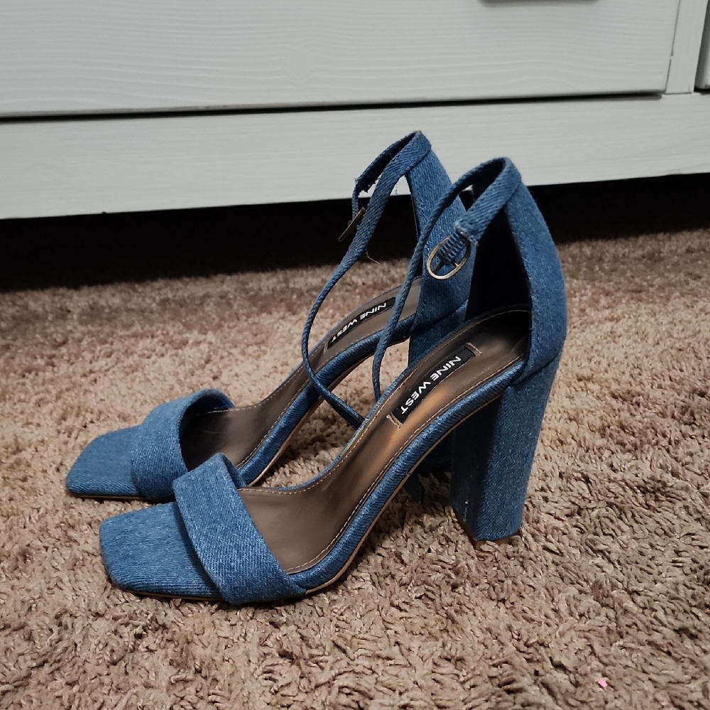 Blue High Heel Sandals